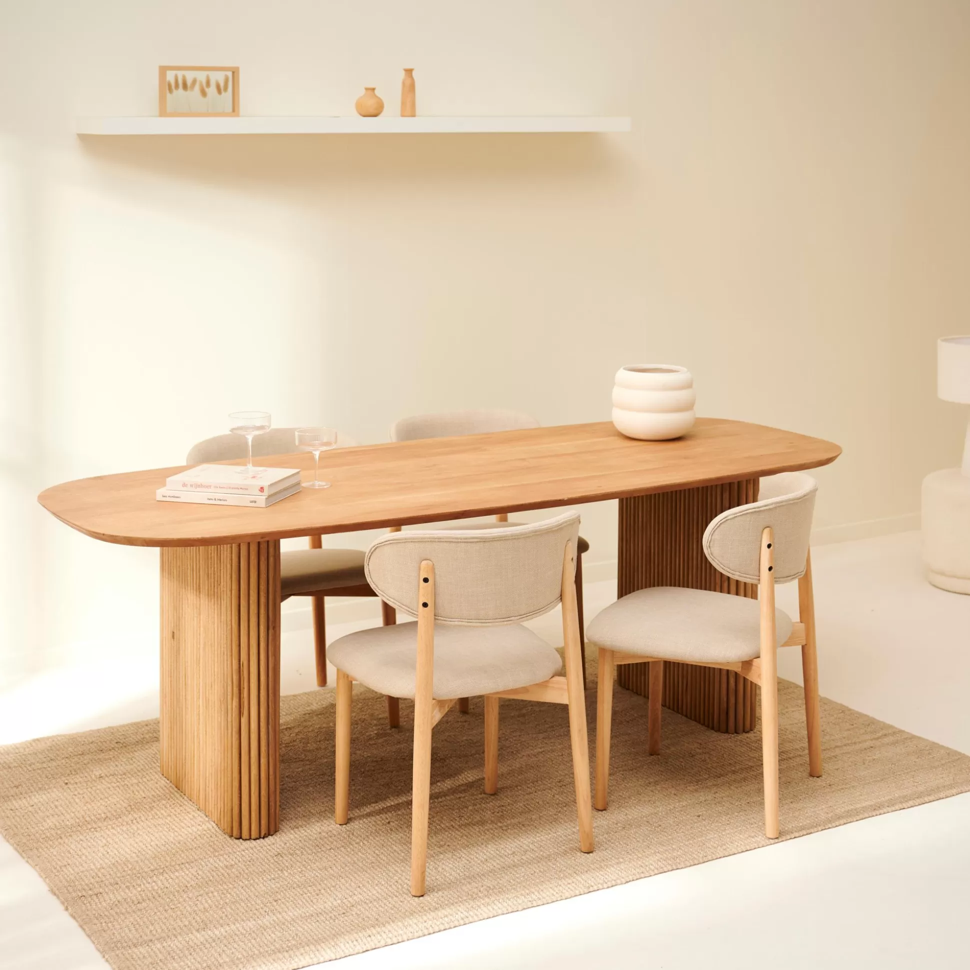 Mesa De Comedor<CASA Acacia Patas Mesa Listones Juego De 2 Natural