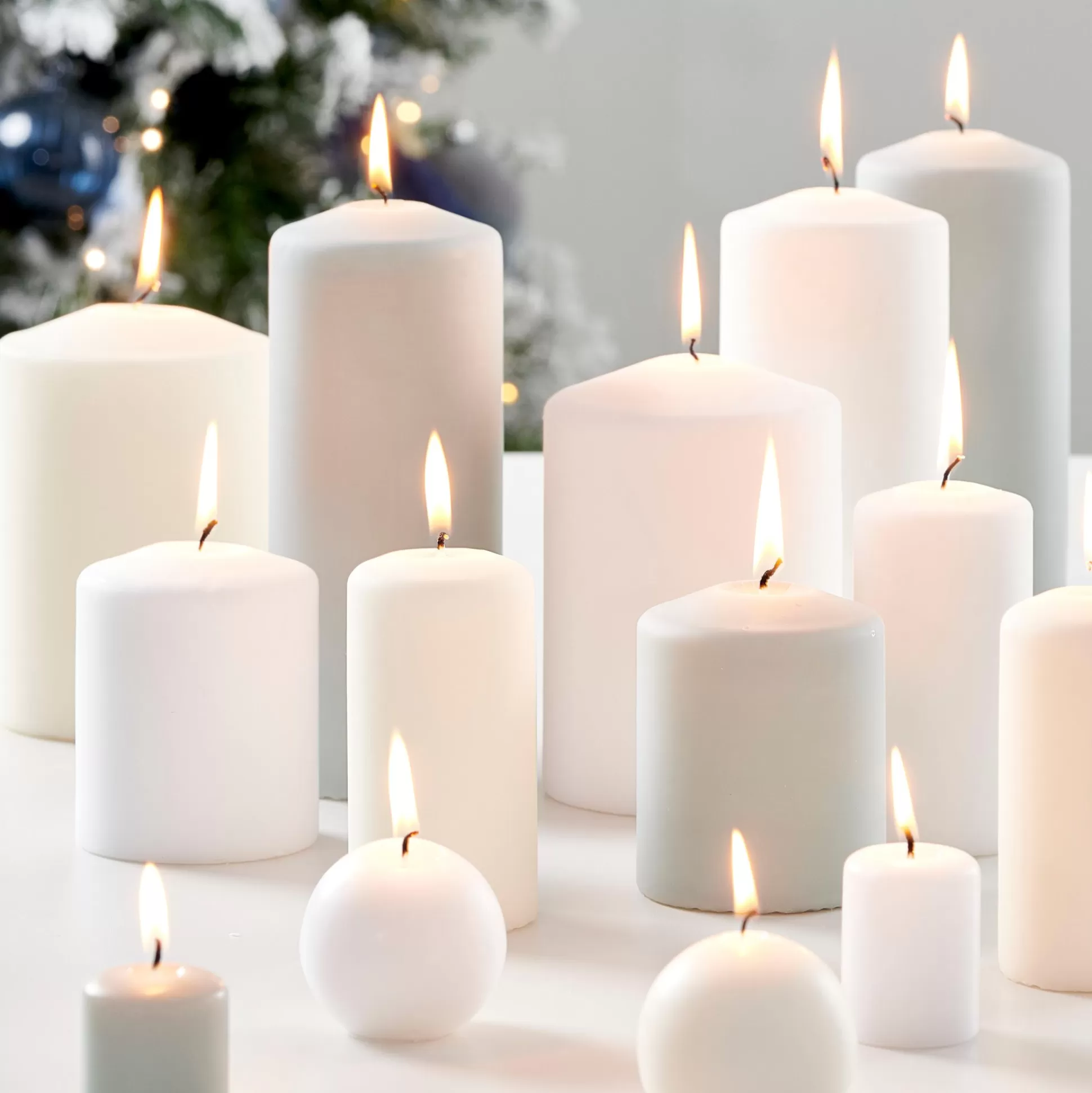 Velas<CASA Bola Vela Esferica Blanco