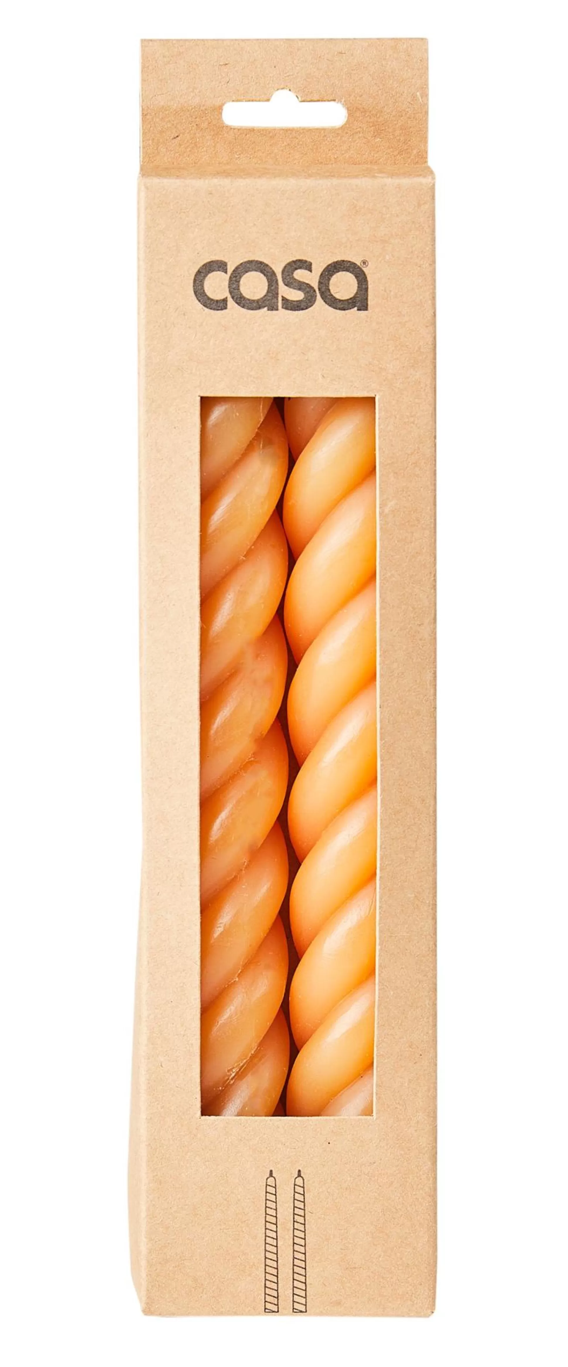 Velas<CASA Curl Velas Juego De 2 Ocre