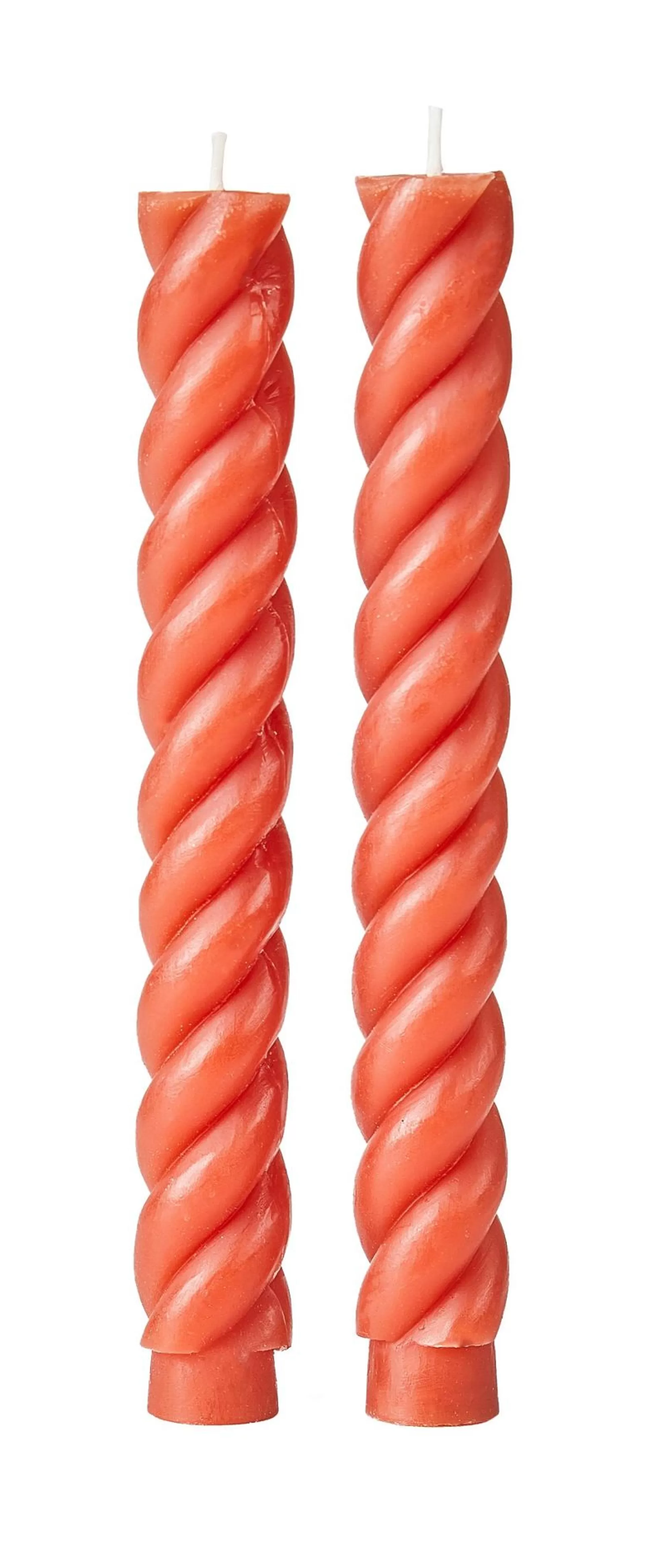 Velas<CASA Curl Velas Juego De 2 Rojo