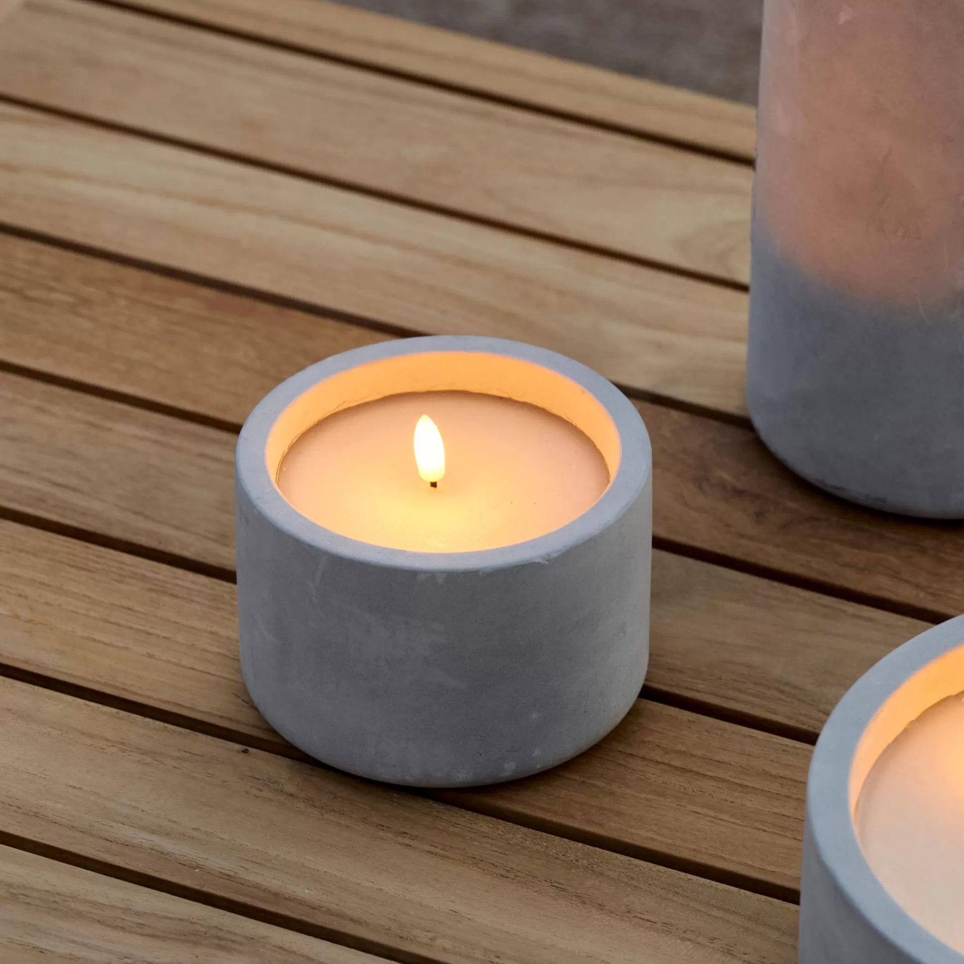 Velas Led<CASA Fuego Vela Led Solar Gris Claro