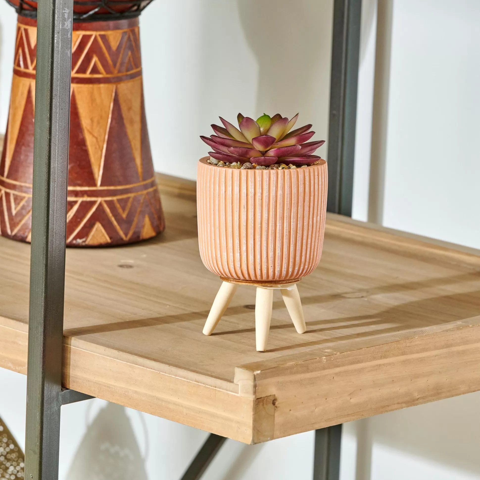 Plantas Artificiales<CASA Stripe Planta Crasa Art En Tarro Multicolor